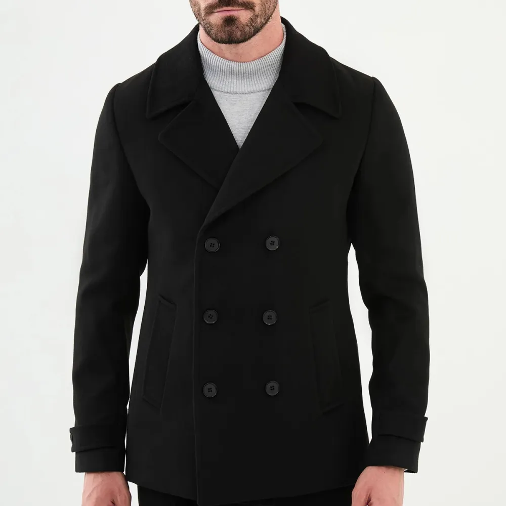 Modern Slim Fit Wool Tailored Coat