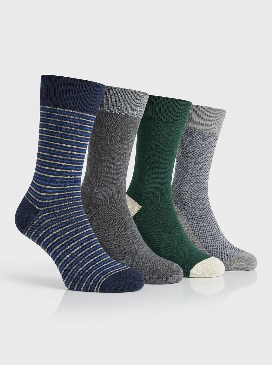 Men's Active-Print Four Pair Socks