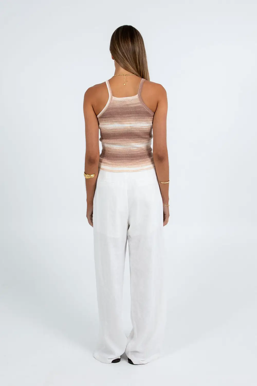 Easy Fit Striped Sleeveless Tank Top