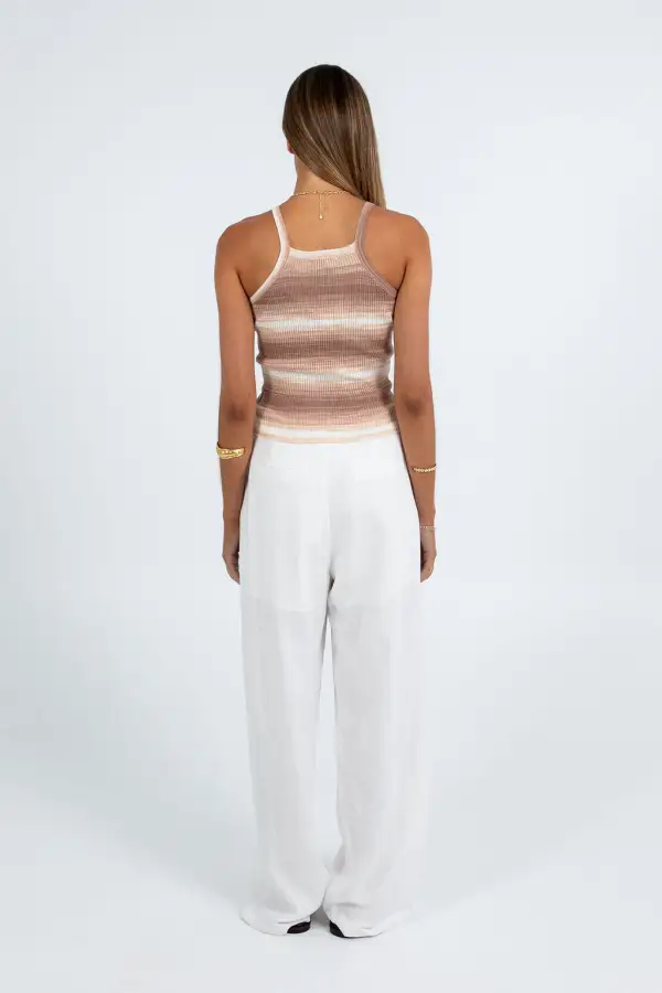 Easy Fit Striped Sleeveless Tank Top