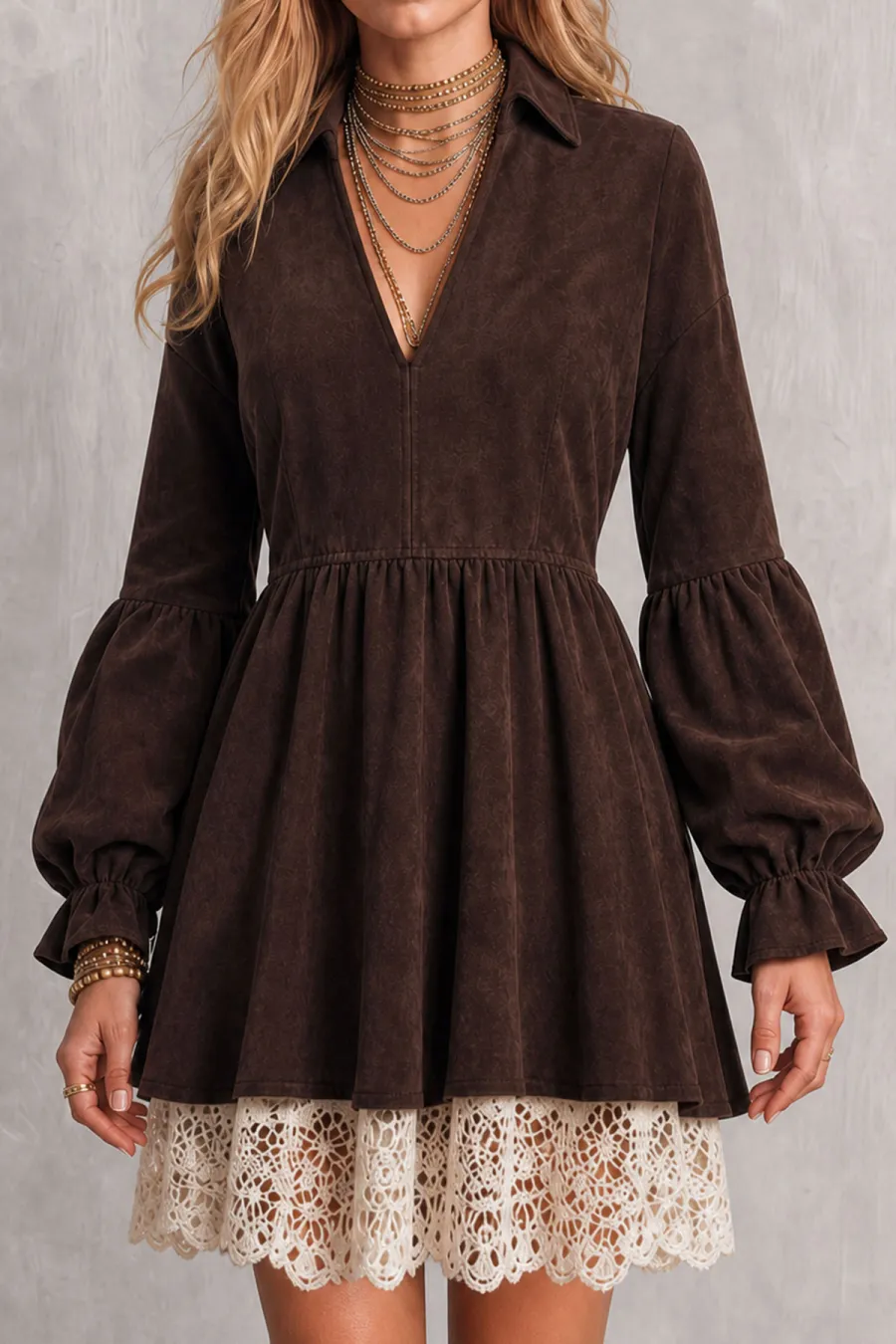 Modern Lace Mini Dress