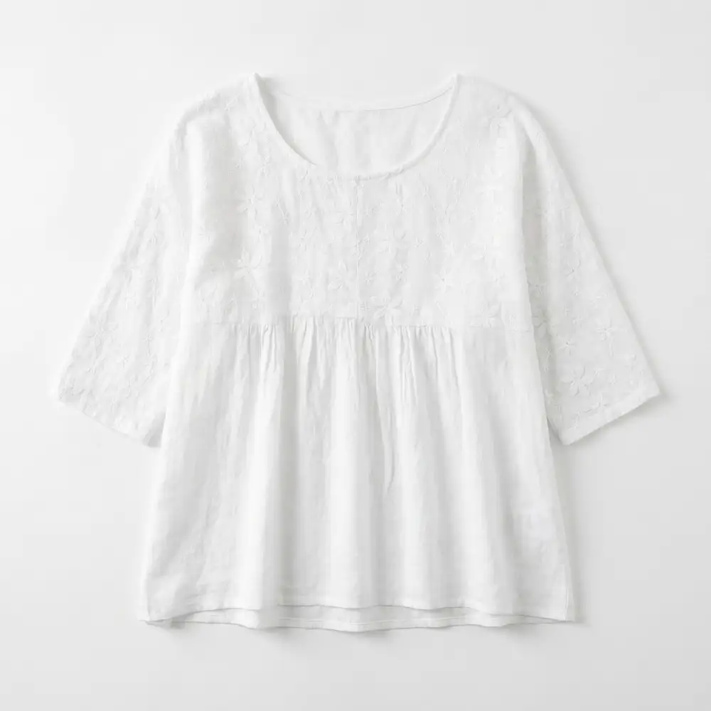 Lace Detail Peplum Shirt