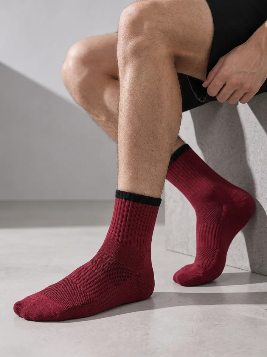 Men's Trim Detail Ribbed Crew Socks