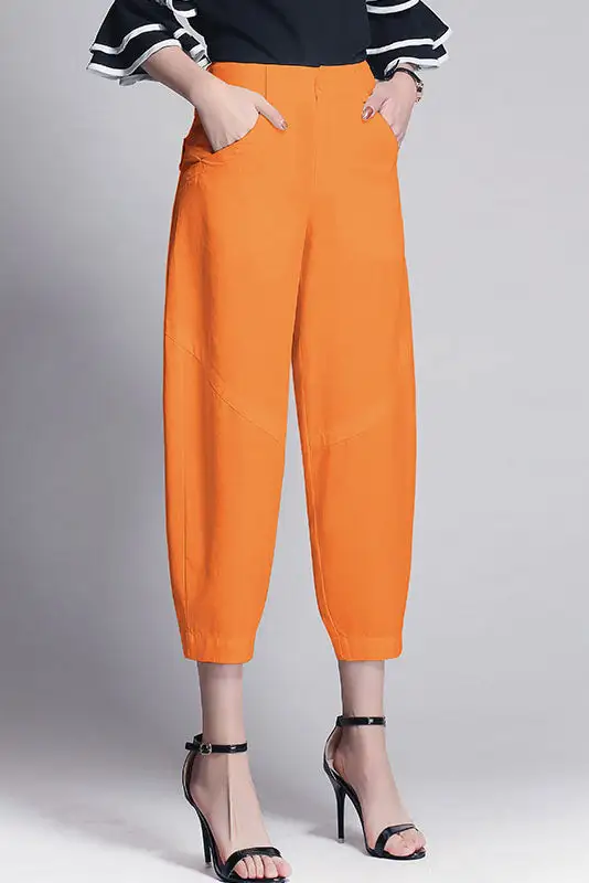 Classic Linen Wide Leg Pocketed Trousers