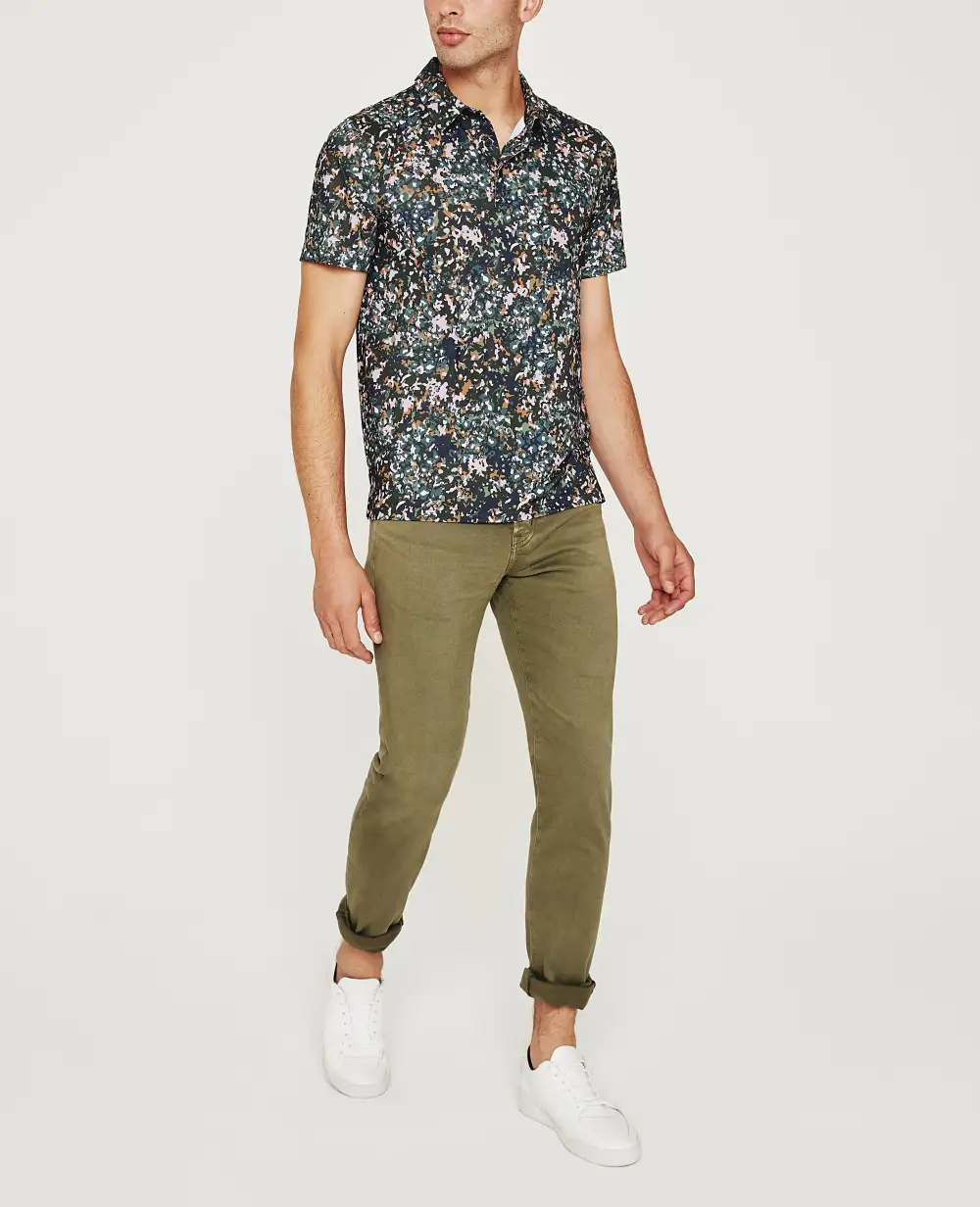 Men's Leopard Pattern Polo Shirt