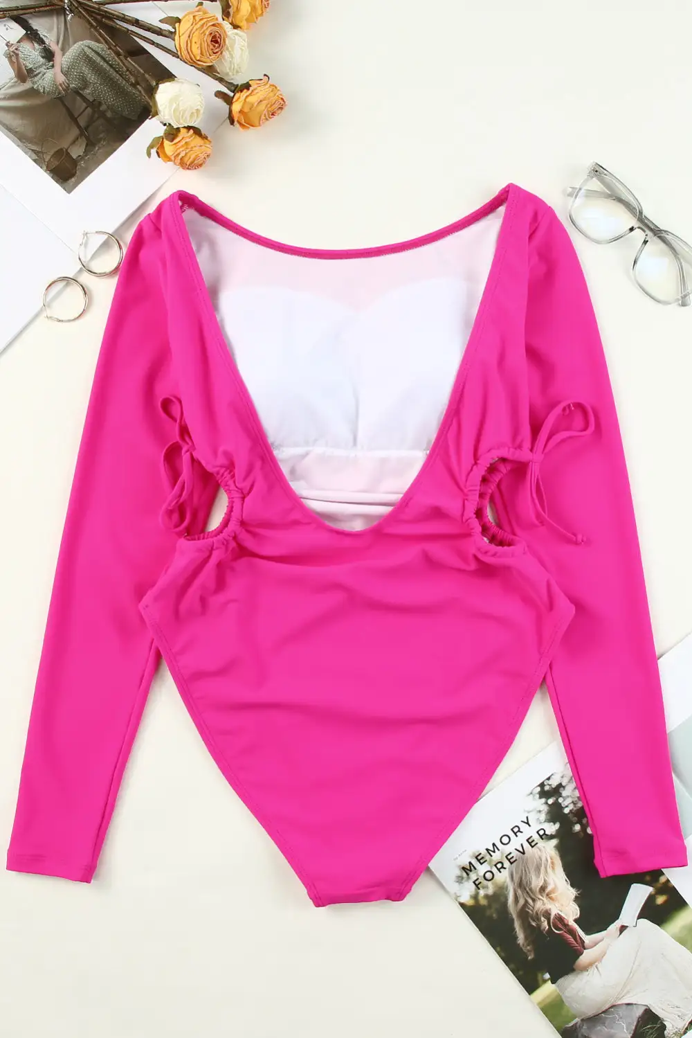 Swimwear Solid Drawstring Sheath Active Elegant Sexy Casual One Pieces