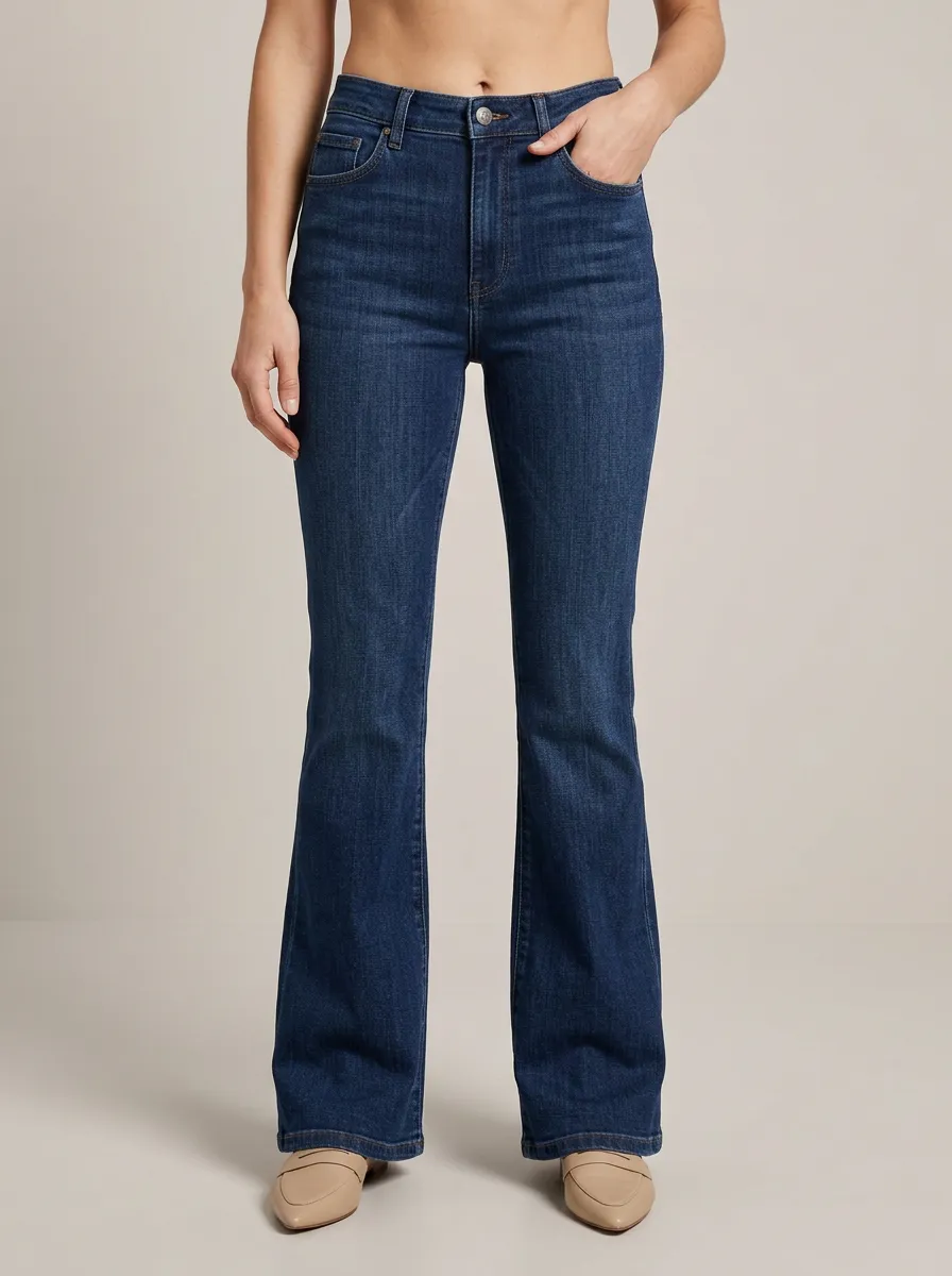 Clean Line Flared Slim Jeans
