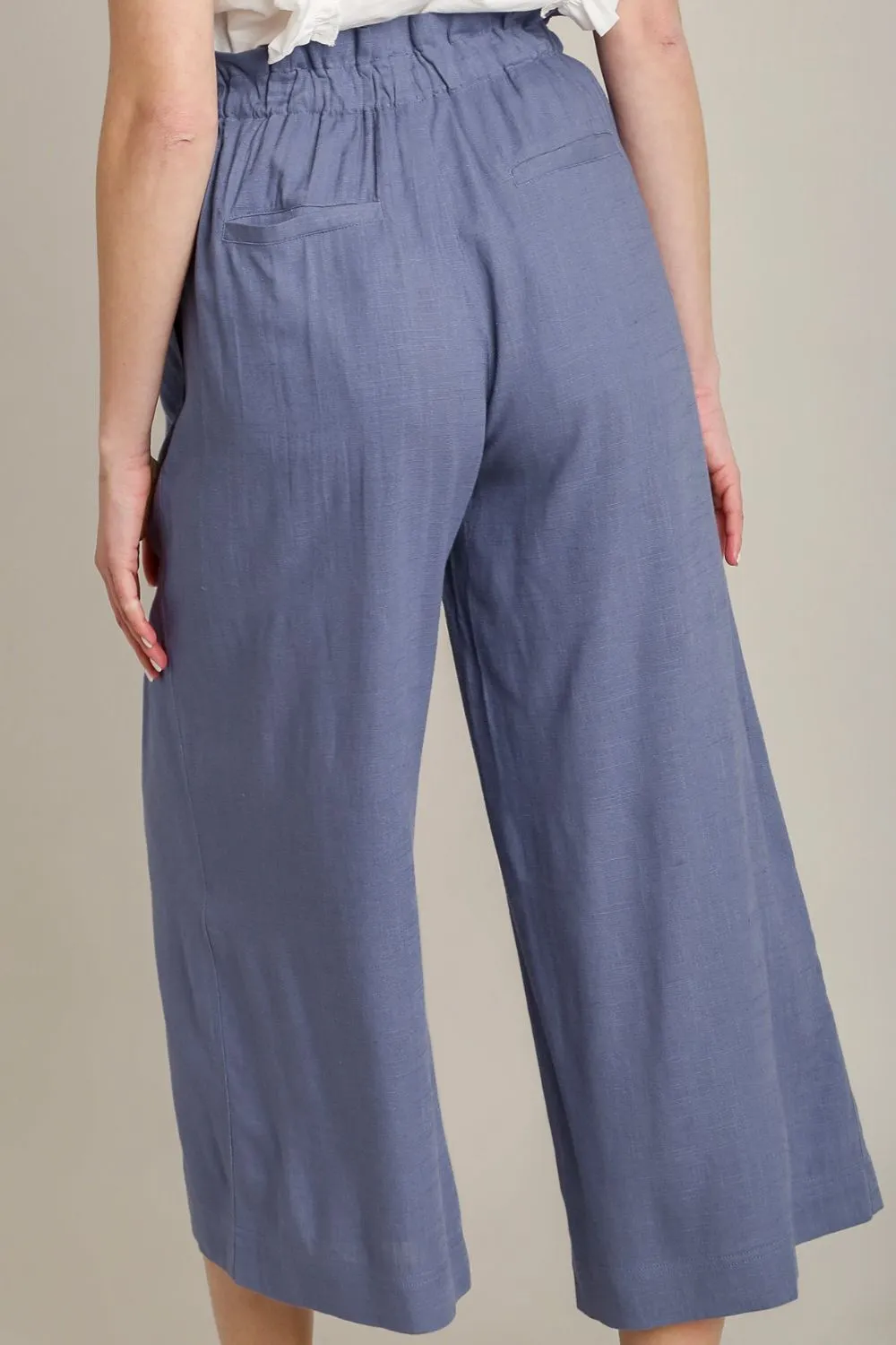 Linen Wide Fit Drawstring Plus Pants