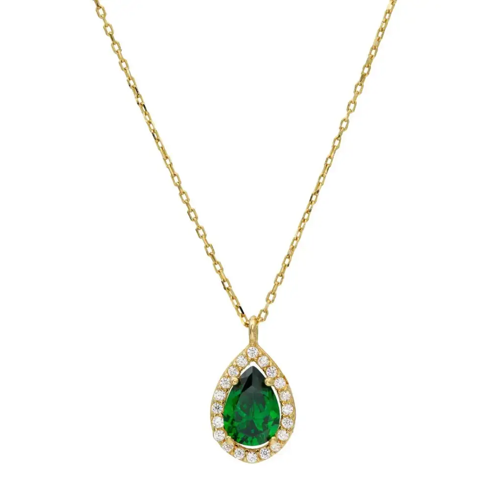 Pear Shape Emerald Necklace