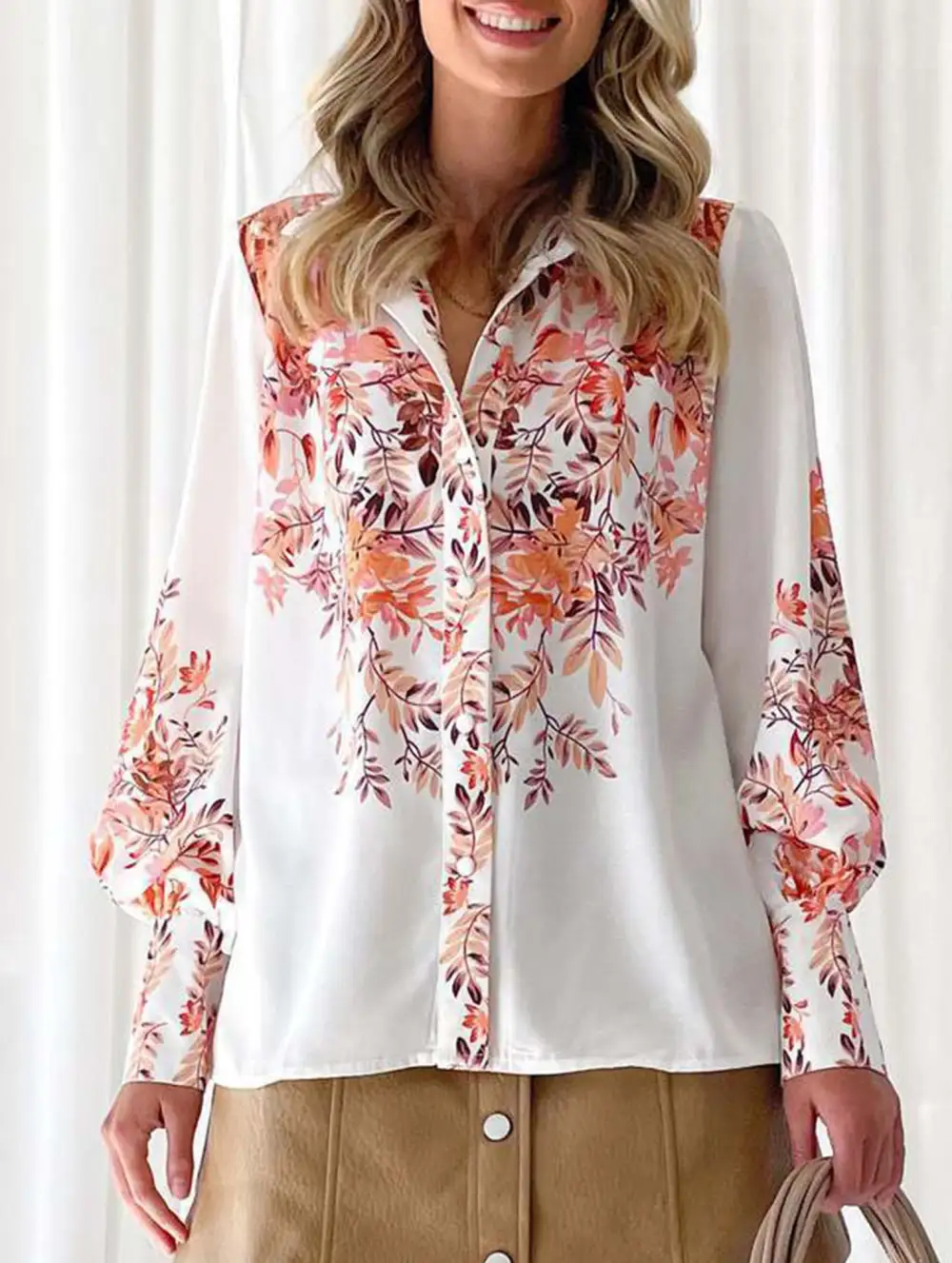 Lantern Sleeve Printed Top