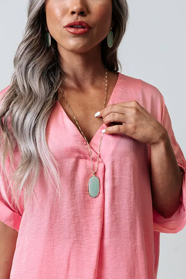Glass Faceted Pendant Necklace