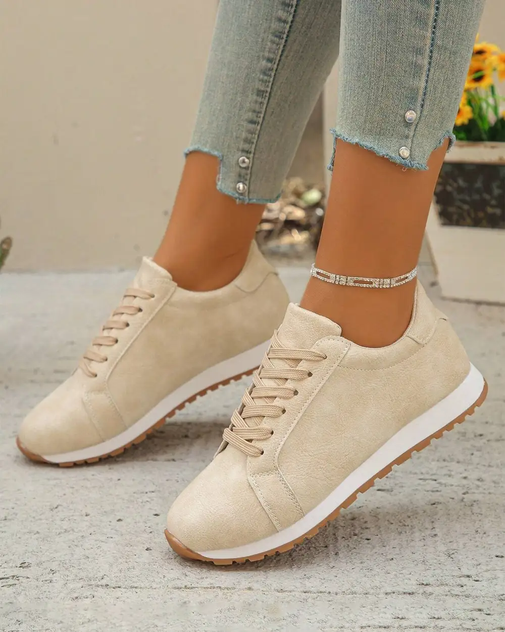 Lace Up Suede Casual Sneakers