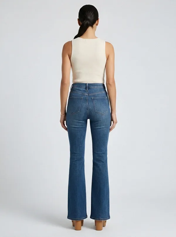 Modern High-Waist Stretch Women's High-Waist Stretch Flare Jeans