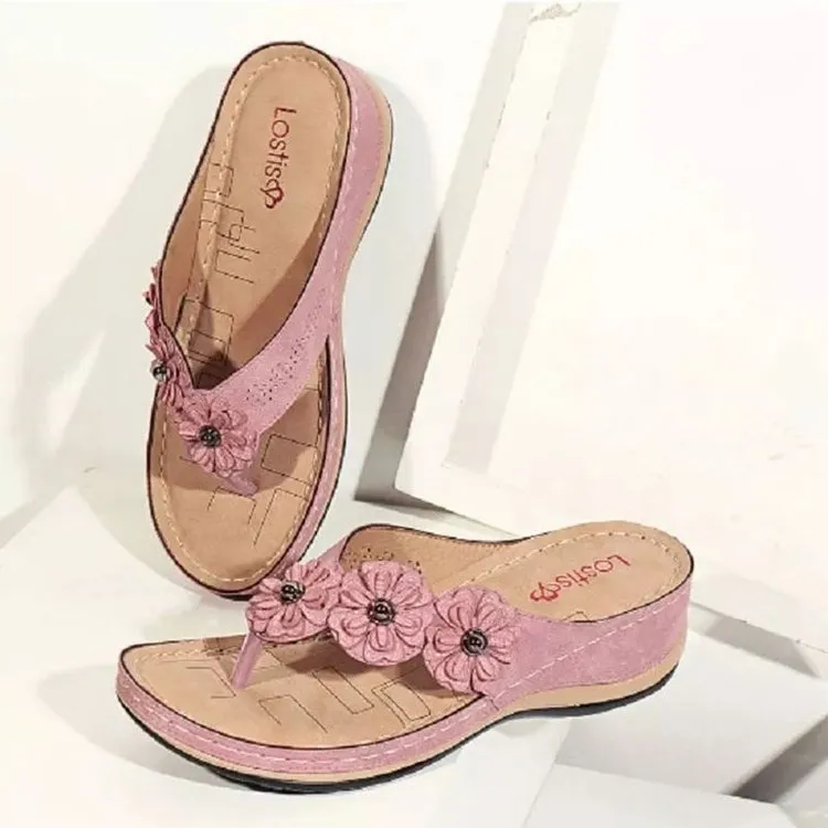 Lightweight Flowers Clip Toe Sandals