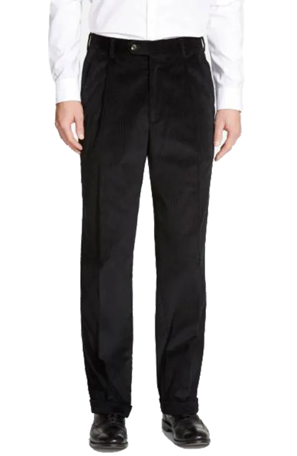 Corduroy Seersucker Flat Front Pleated Front Regular Rise Trousers