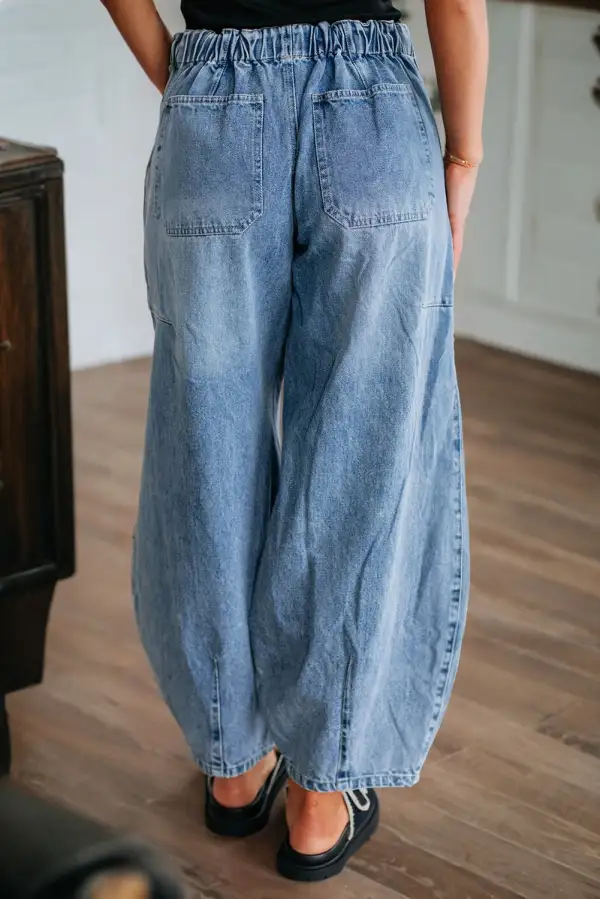 Wrap Woven Denim Jeans