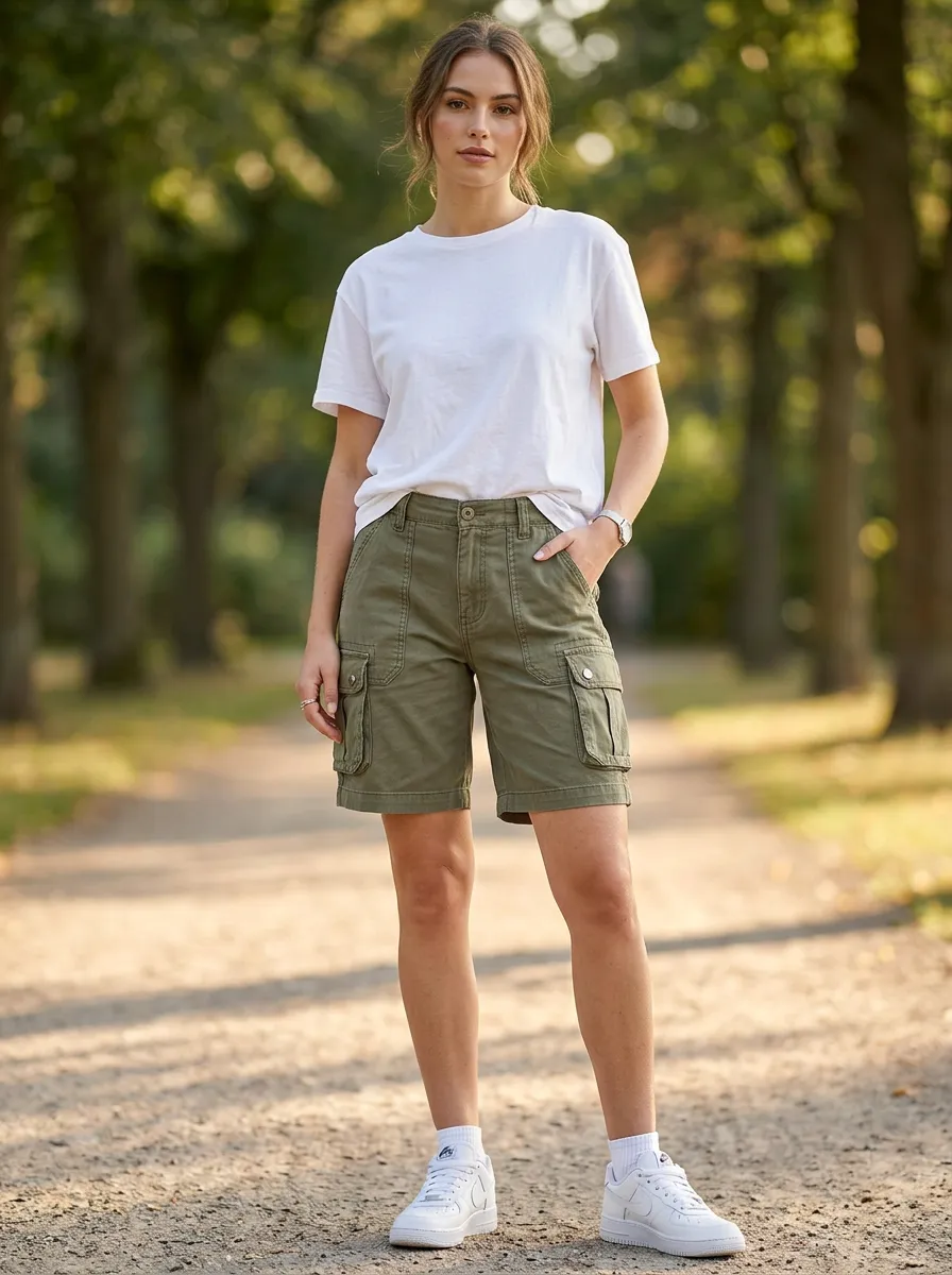 Women's Casual Cargo Utility Shorts