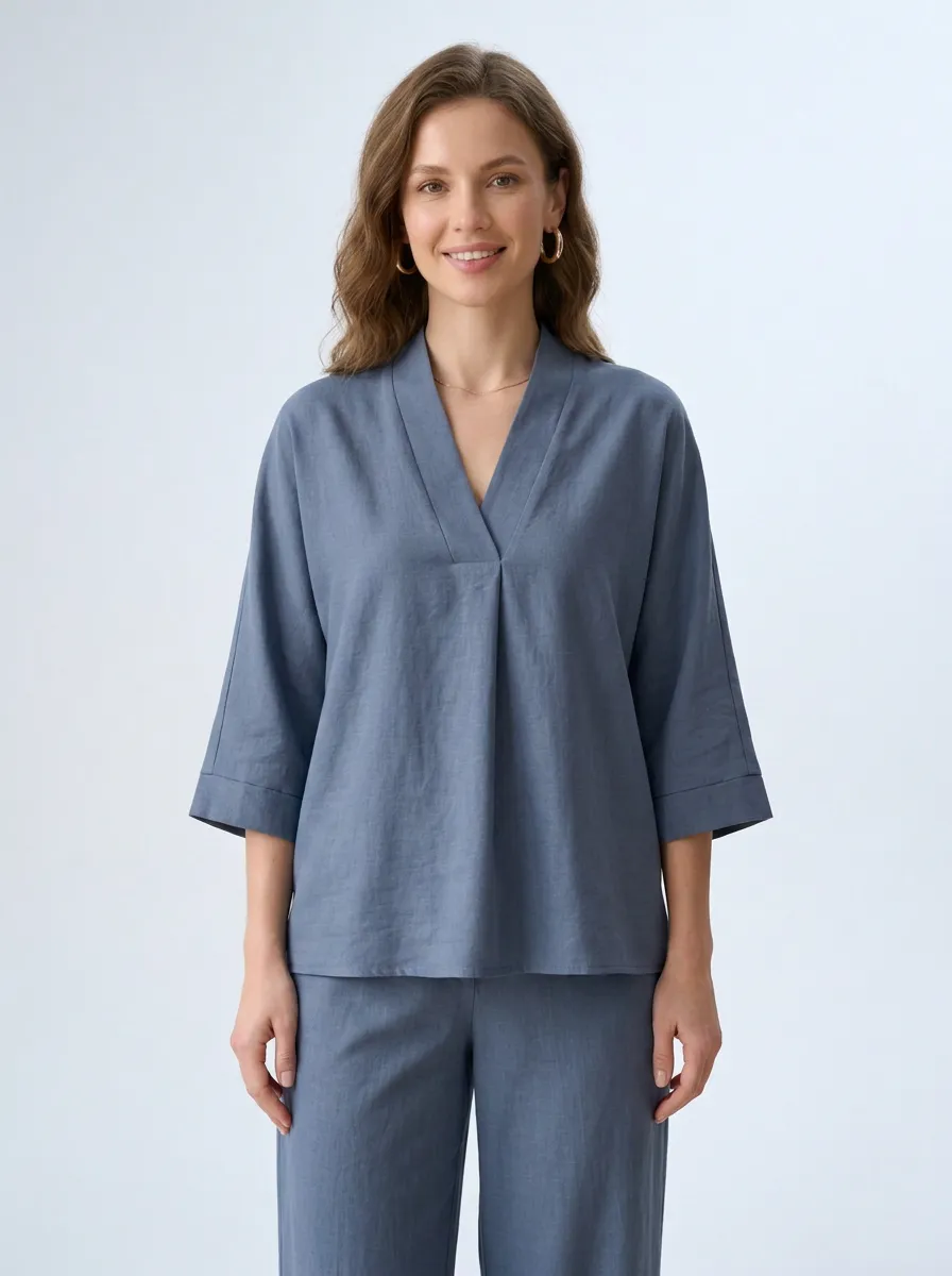 Classic Women's V-Neck Casual Lounge Set