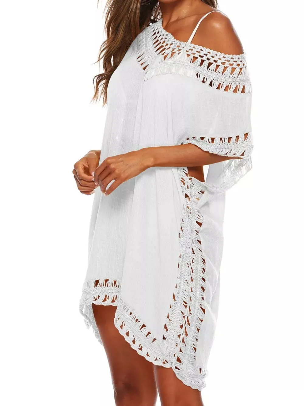 Crochet Trim V-neck Cover-up Dress