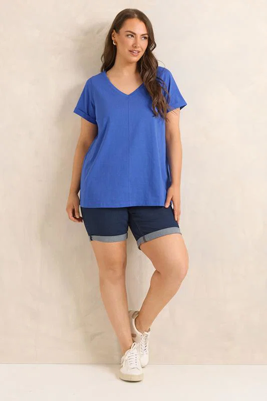 Cobalt Blue Cotton T-Shirt detail 1