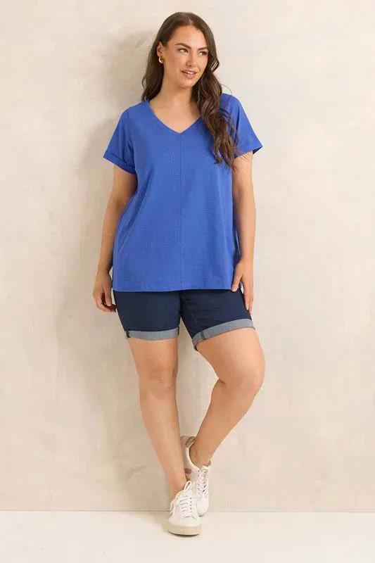 Cobalt Blue Cotton T-Shirt