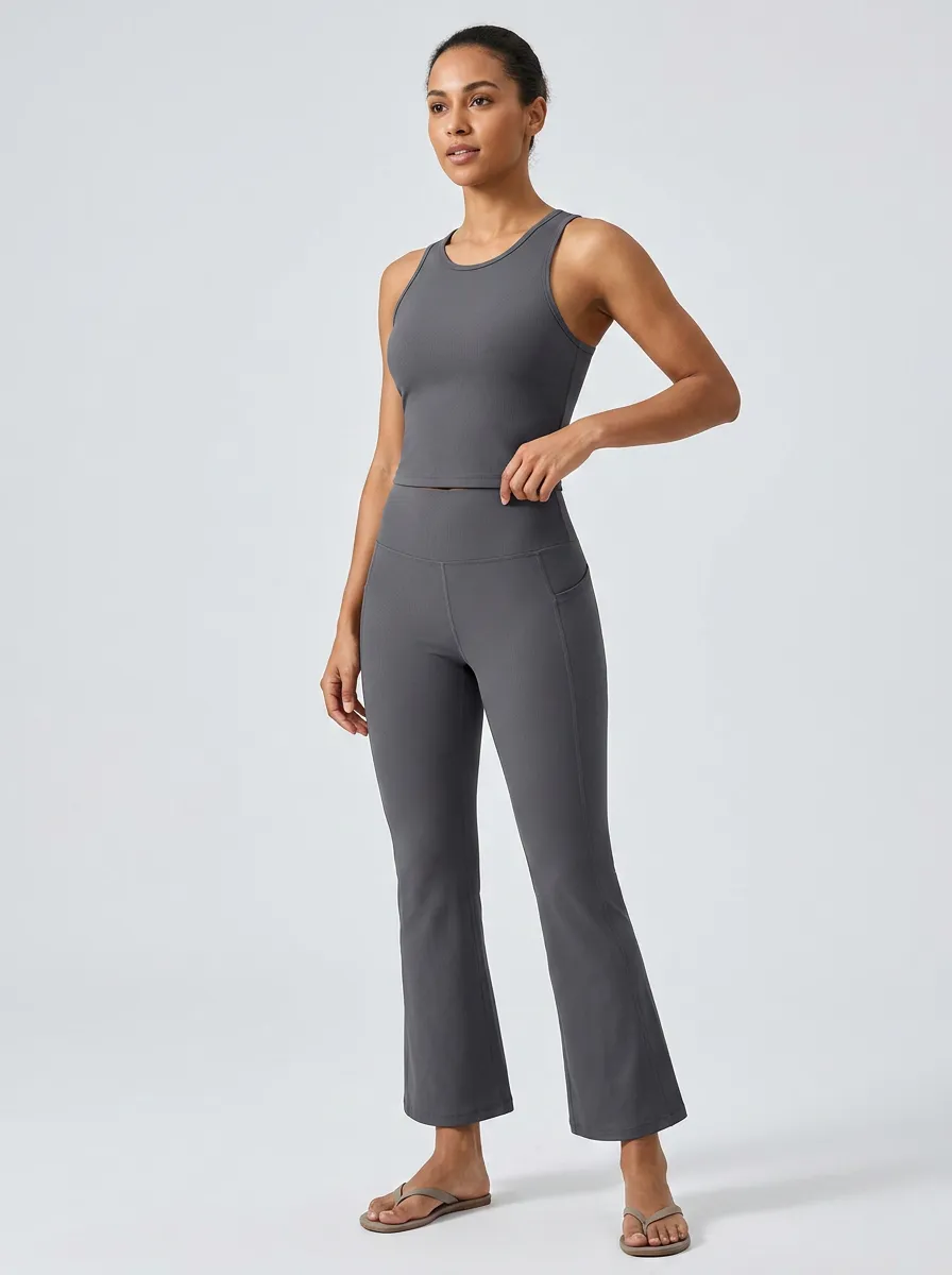 Yoga-Inspired Jogger Women's Tank Top Flare Pants Active Set