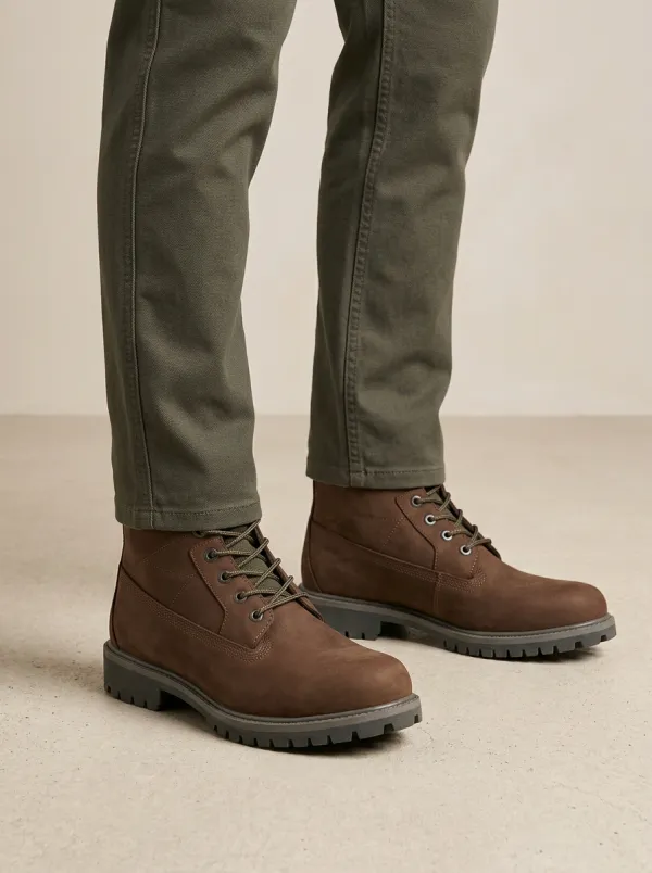 Unisex Outdoor Leather Trim Work Boots
