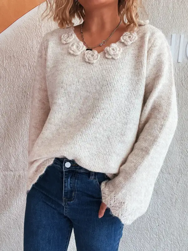 Long Sleeve V-Neck Sweater