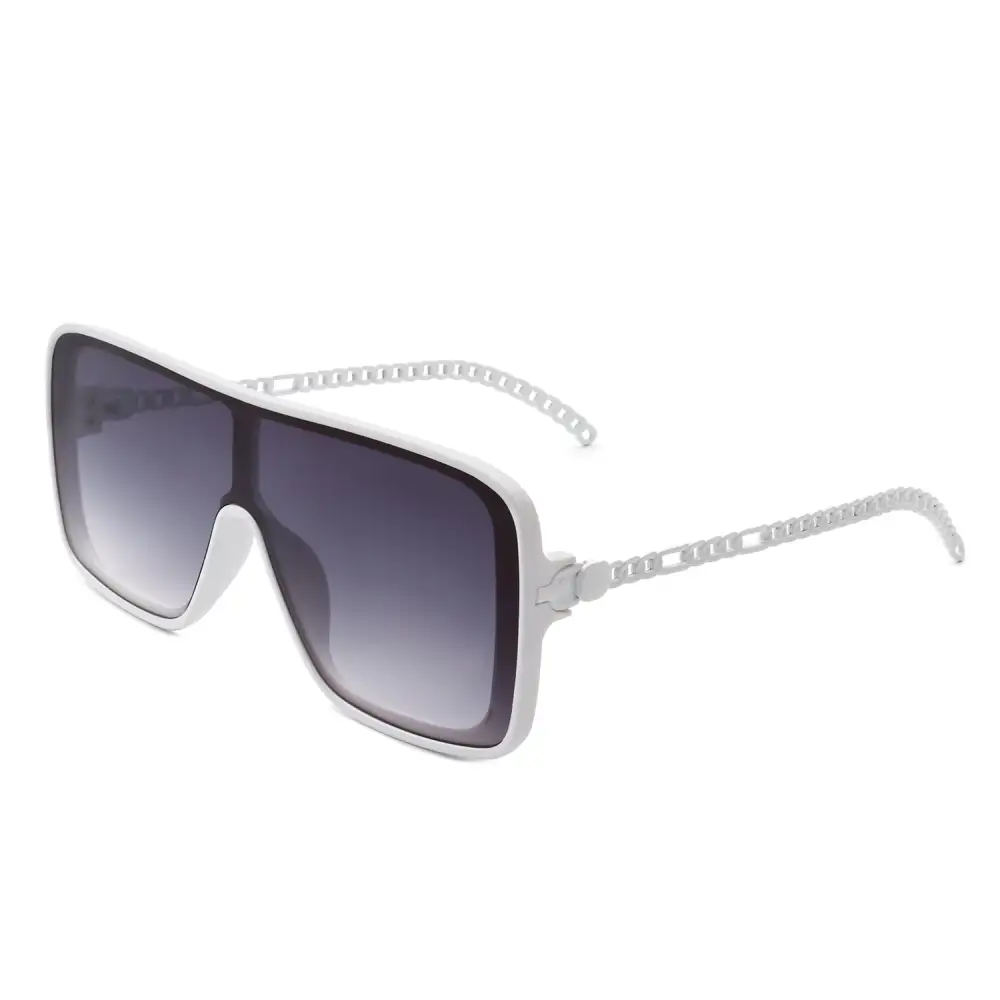 Fabric Square Flat Top Frame Sunglasses
