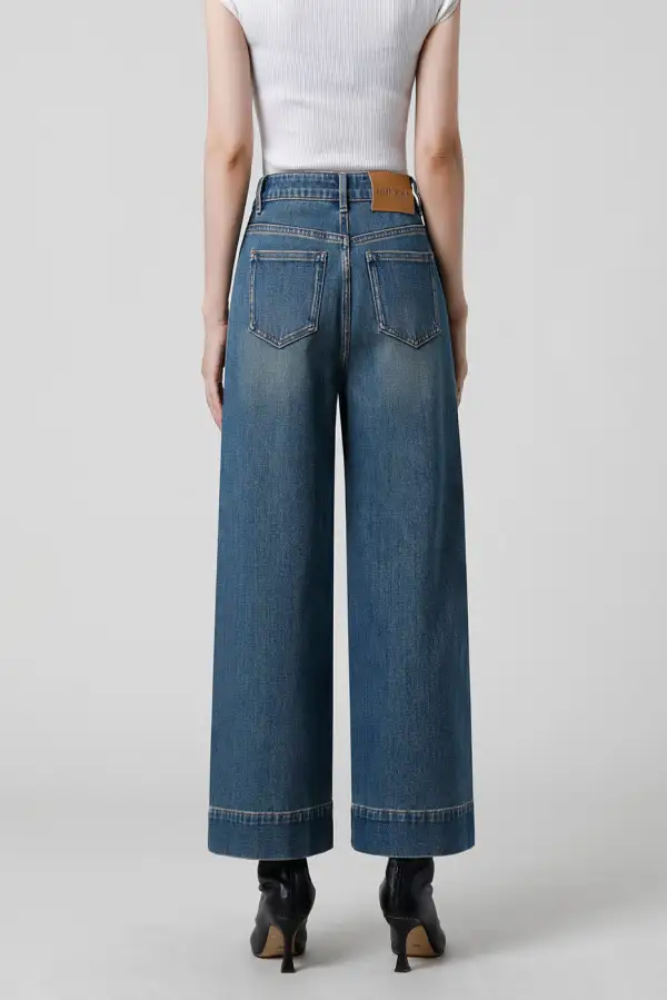 Wide-Leg Classic-Fit Denim Jeans