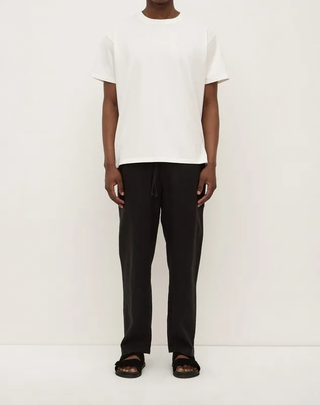 Black Linen Drawstring Pants