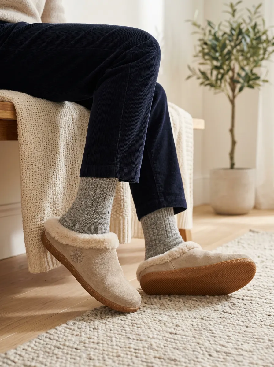 Everyday Snowflake Winter Design Unisex Warm Wool Shoes