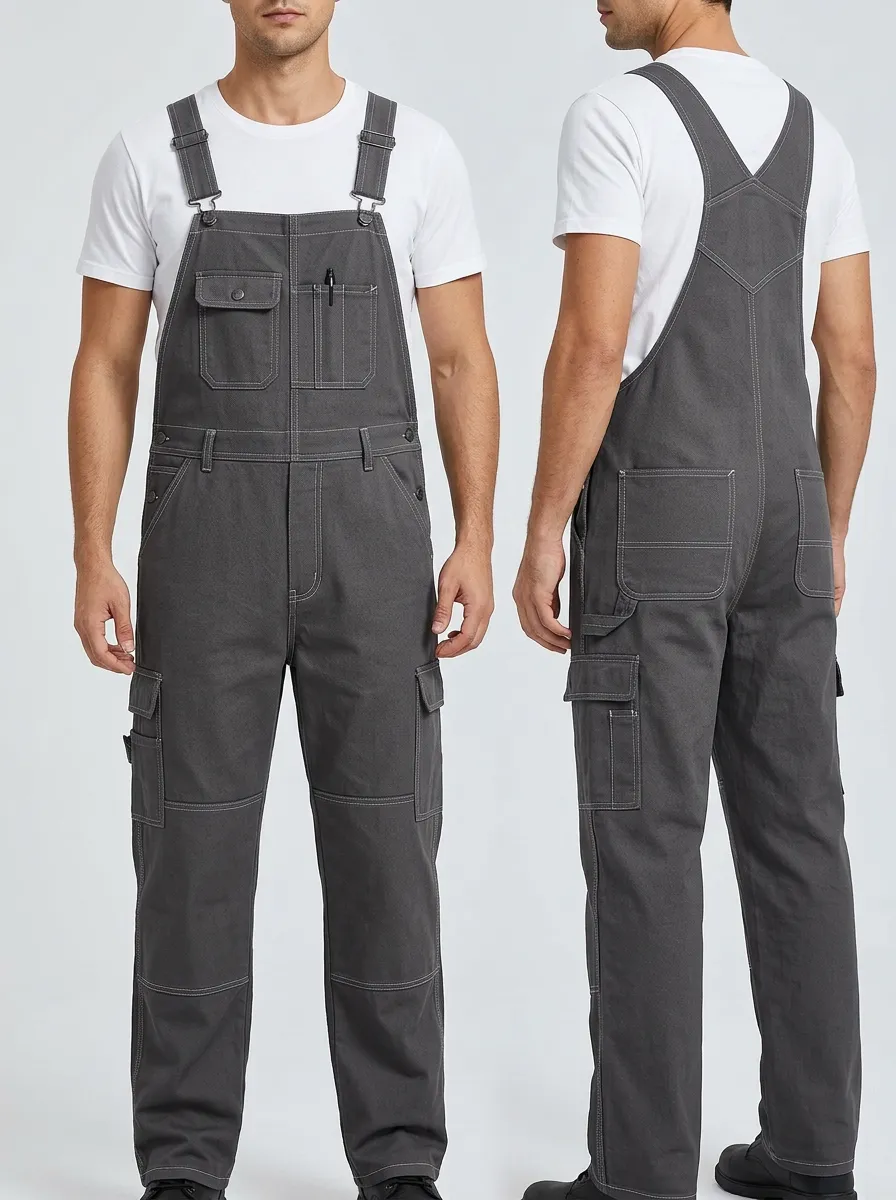Multi-Pocket Cargo Bib Outdoor Men's Workwear Bib Overalls