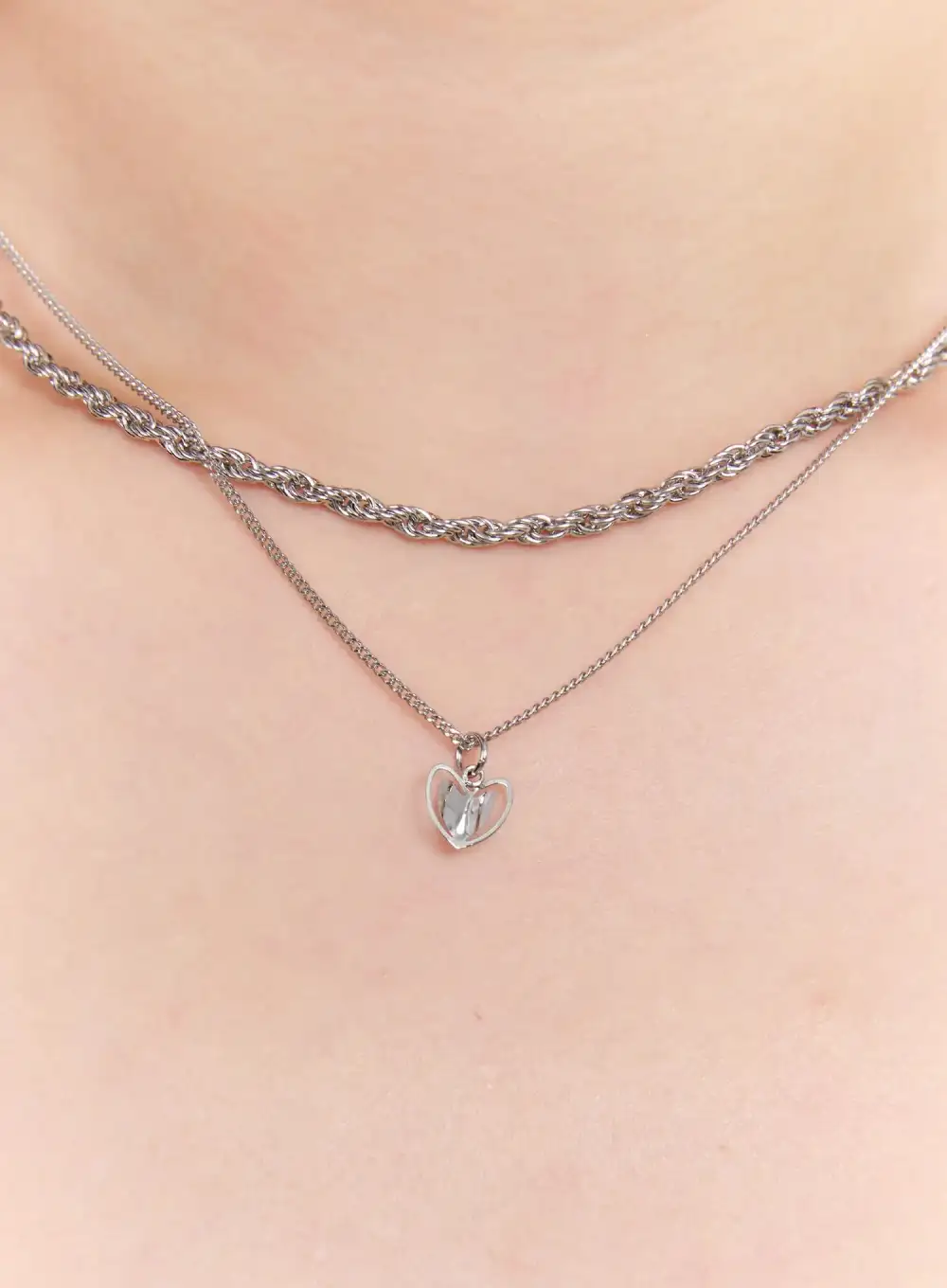 Stainless-Steel Heart Necklace