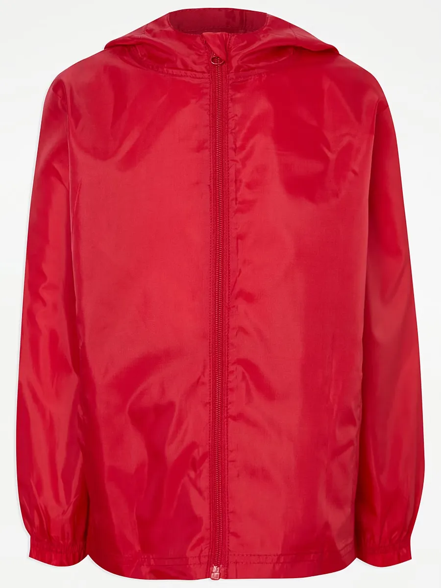 Red Shower Proof School Pac A Mac Jacket