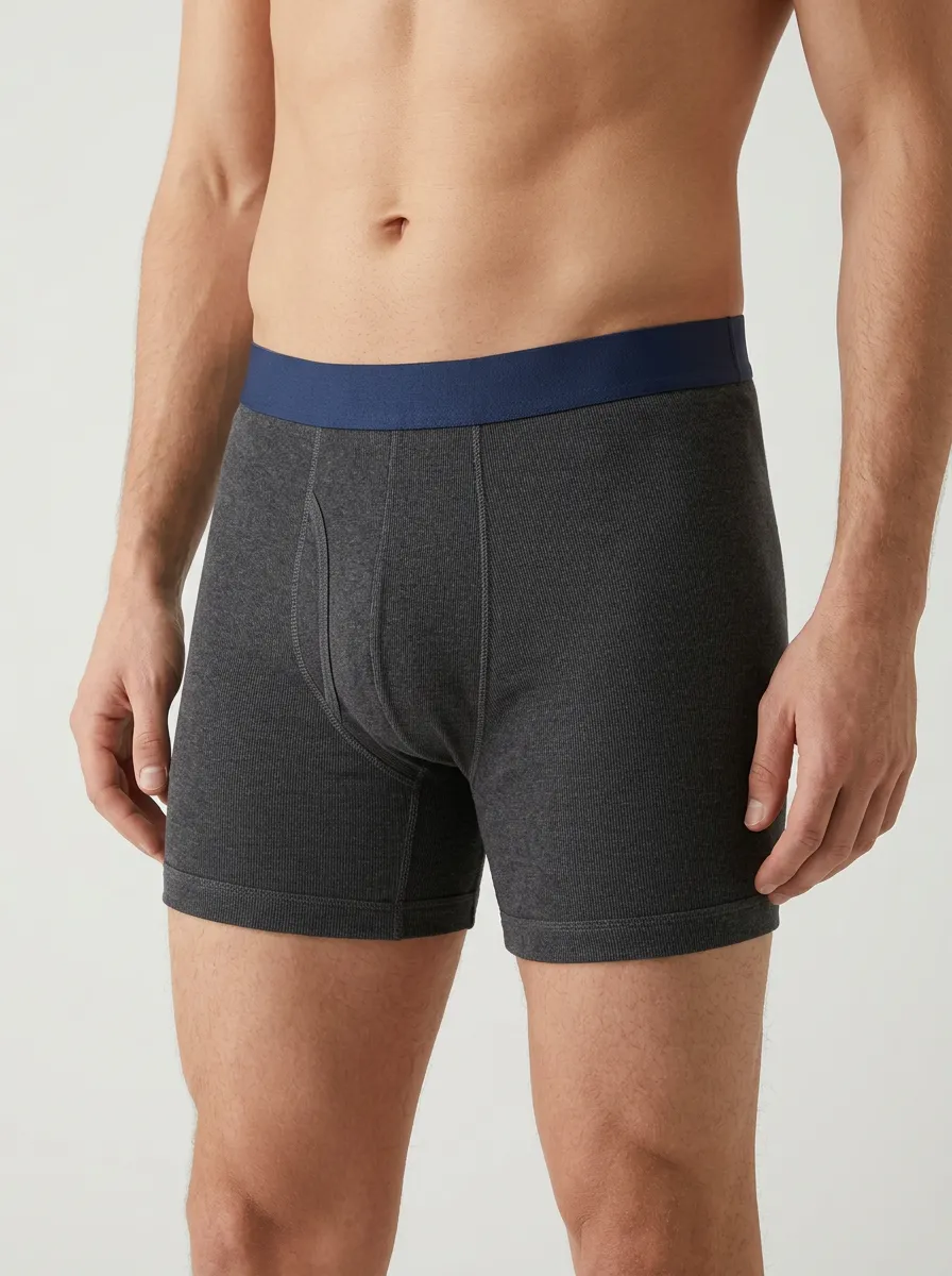 Core Ribbed Comfort Look Men's Boxer Briefs