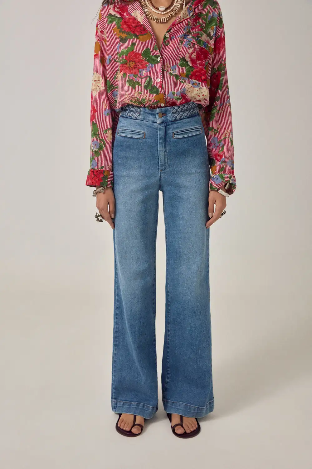 Western Braid Denim Jeans