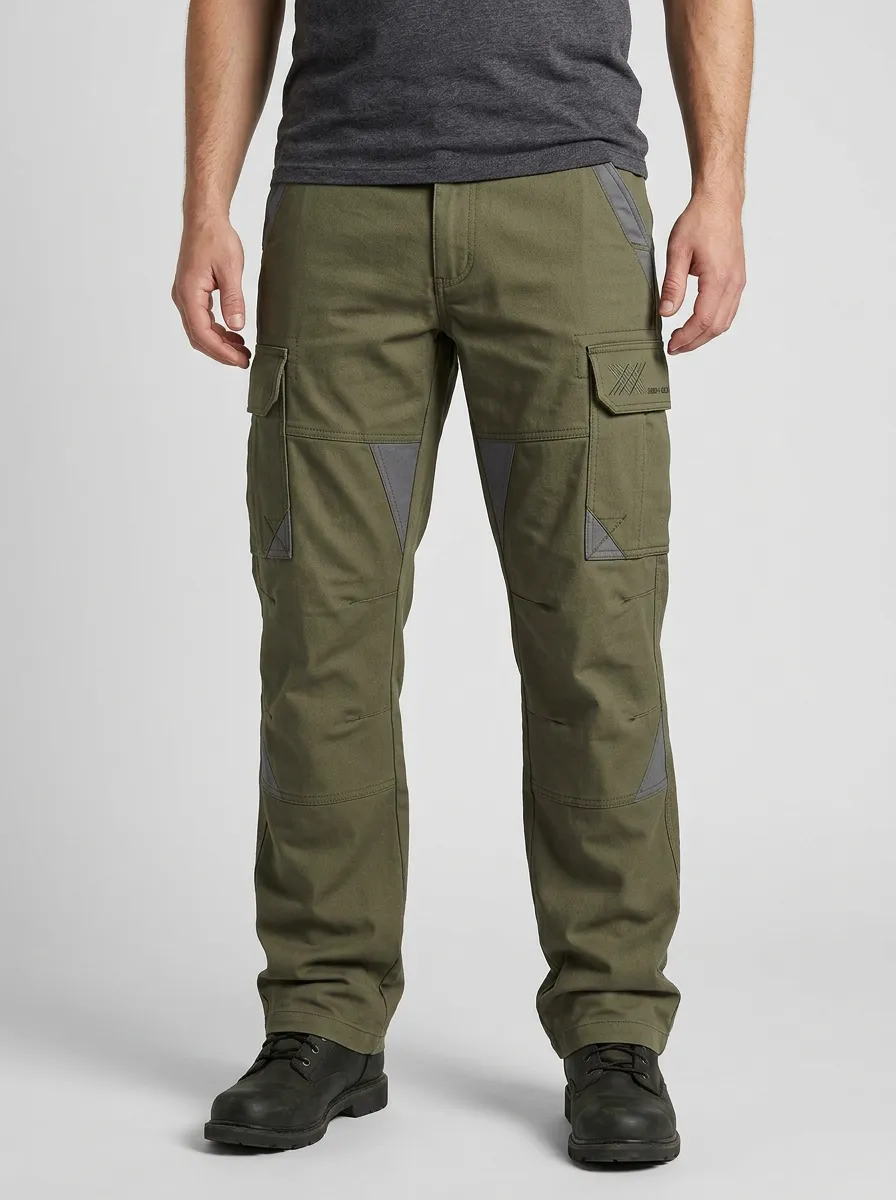 Men's Contrast Thigh Panel Utility Cargo Pants