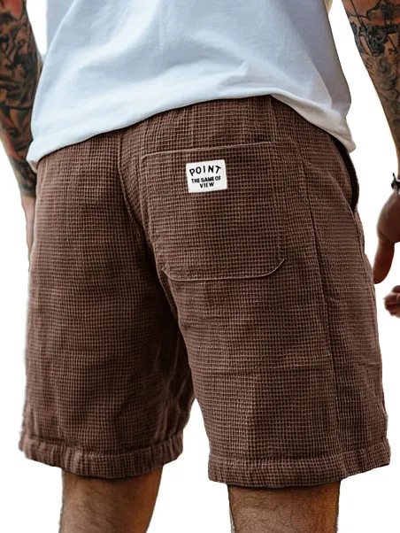 Layered Textured Knit Seamed Detail Shorts