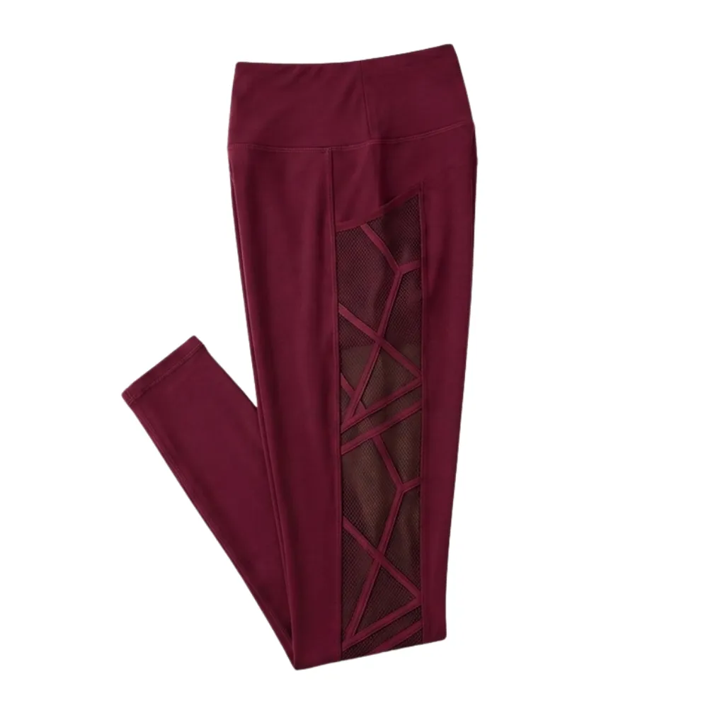 High Waist Mesh Leggings with Hidden Pocket