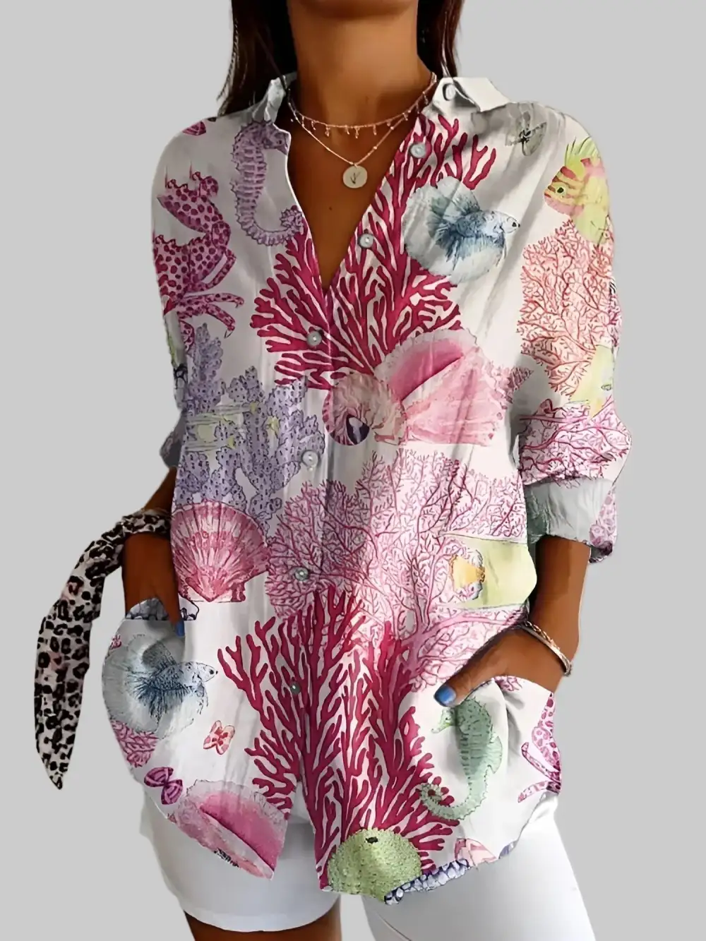 Floral Relaxed Soft Tailored Blouse