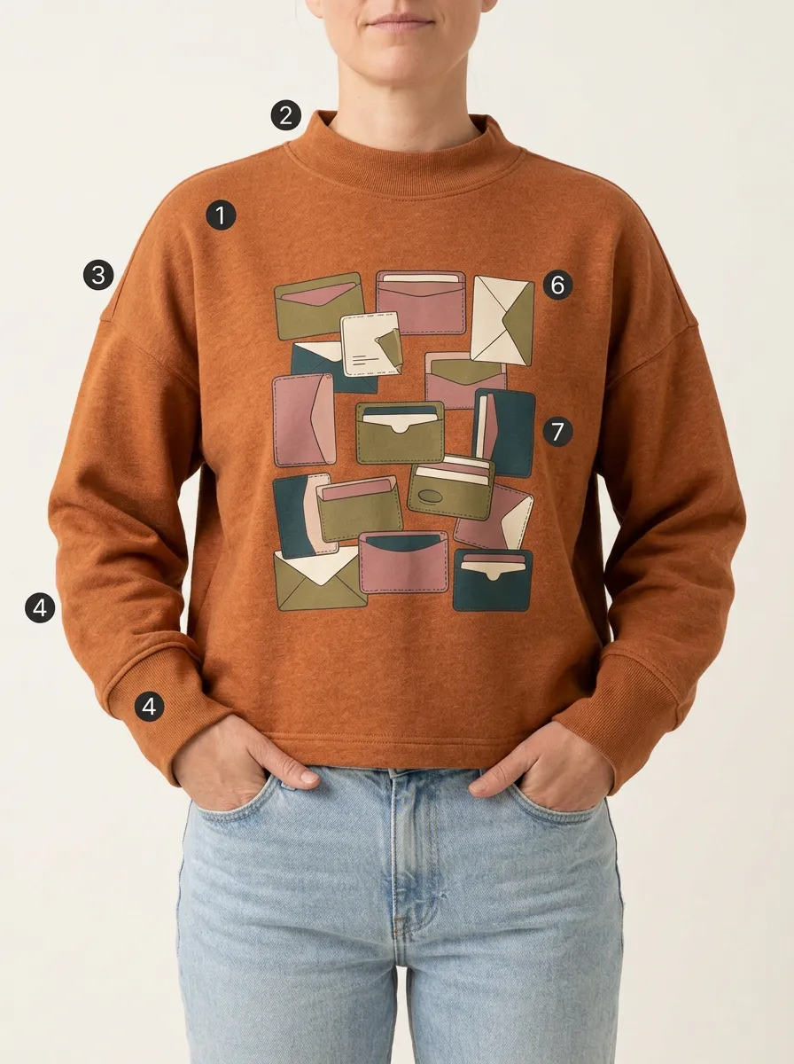 Scattered Envelope Illustration Inspired Women's Graphic Hoodie