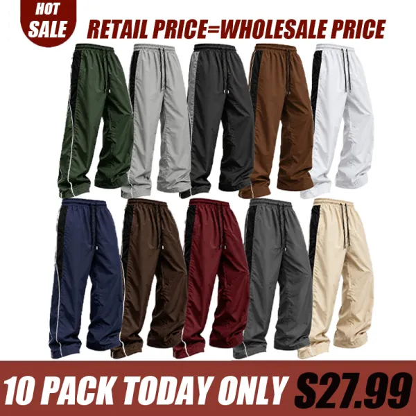 Men's American street-style wide-leg casual trousers
