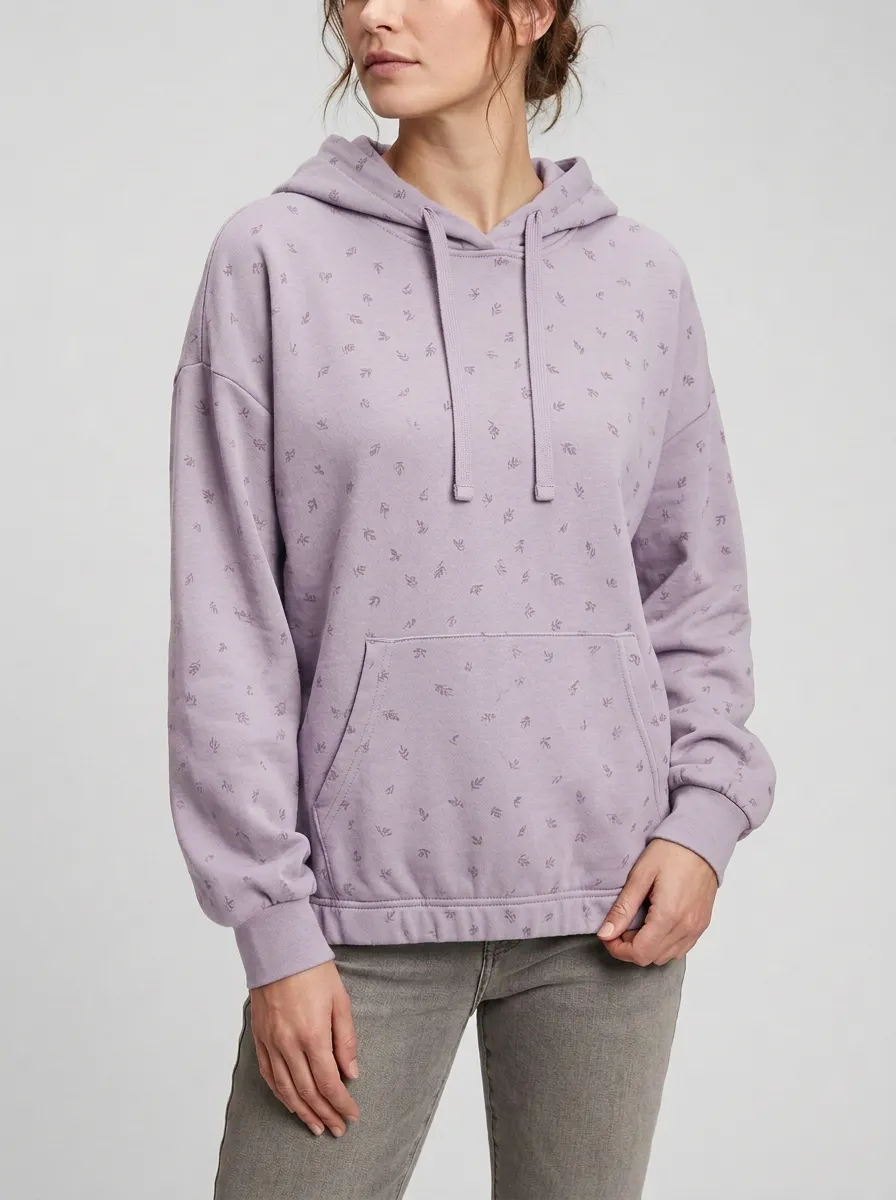 Women's Classic Botanical Leaf Minimal Graphic Hoodie