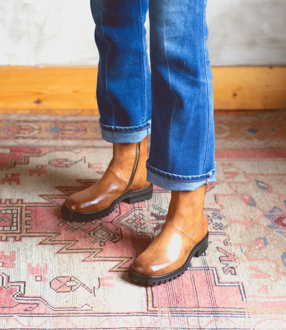 Square-Toe Side-Zip Everyday Boots