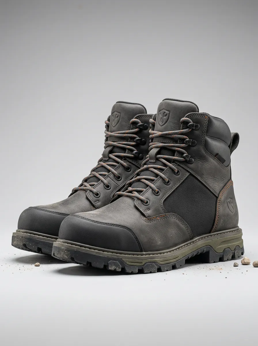 Protective-Look Tactical Leather-Look Men's Waterproof Work Boots