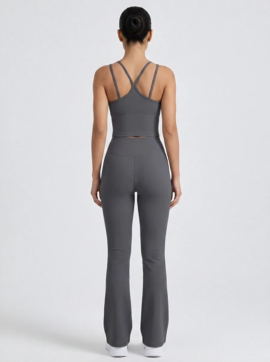 Active Studio-Look Women's Tank Top Flare Pants Active Set
