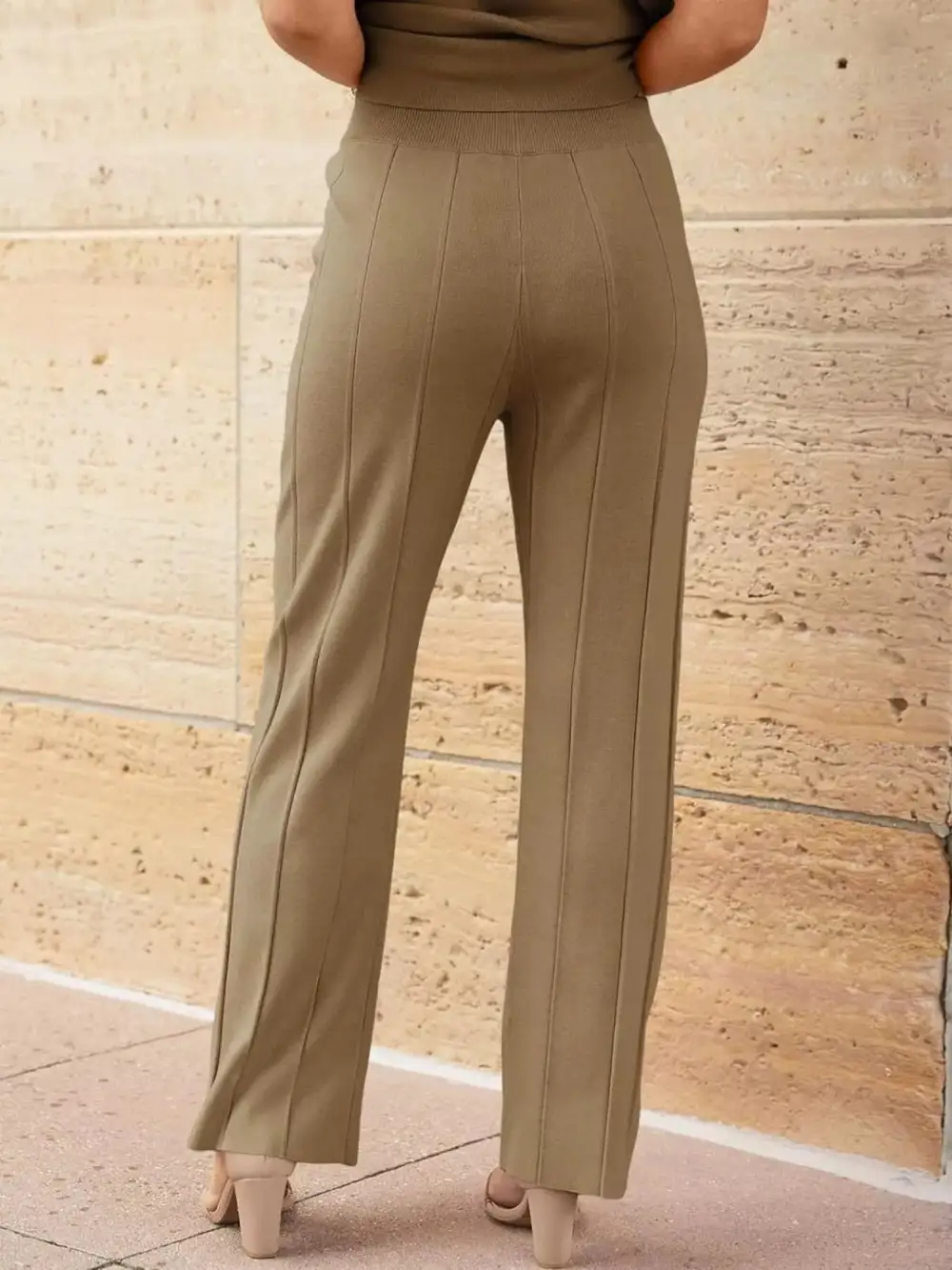 Casual Solid Cap Sleeve Top and Pants Knit Set