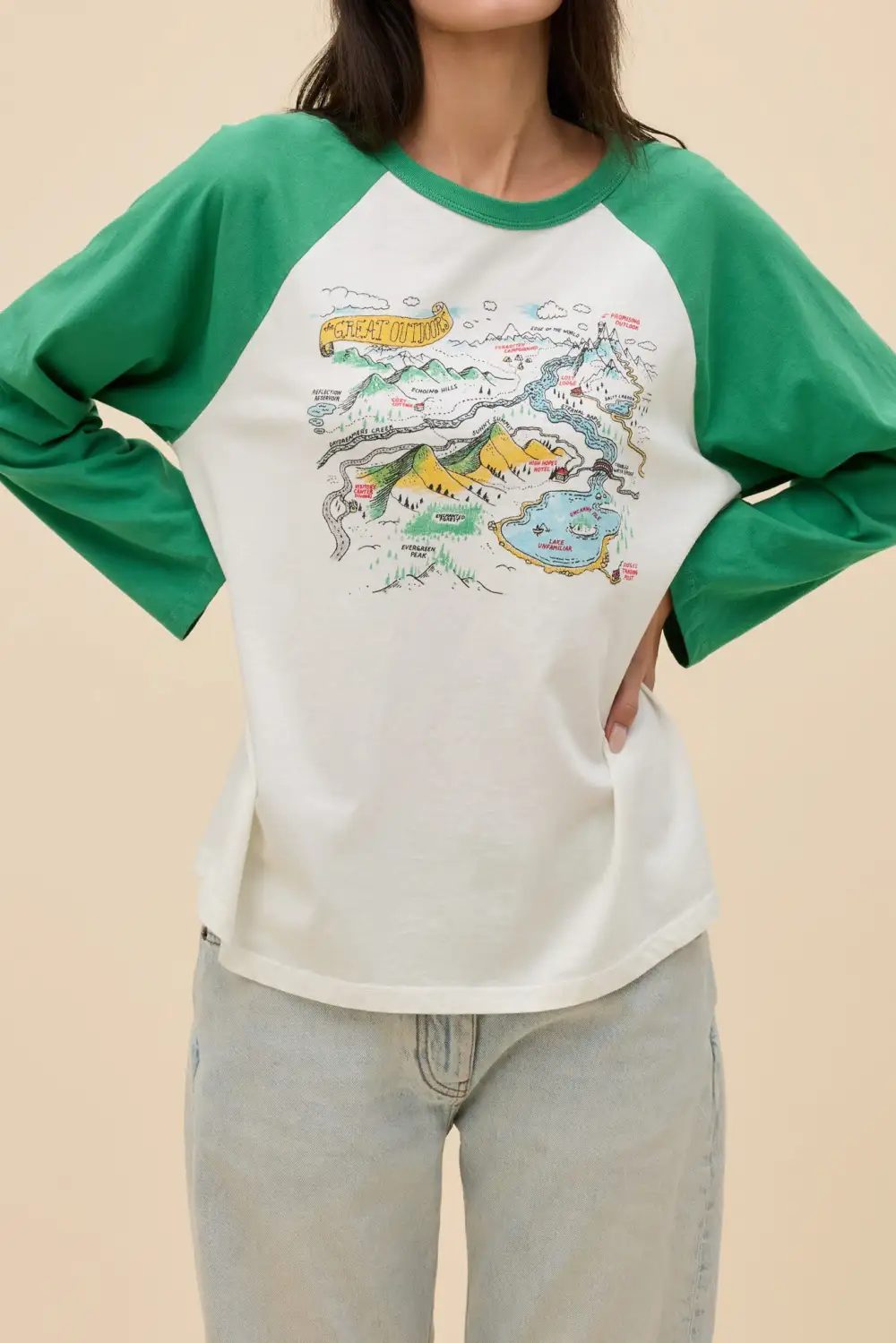 Raglan Sleeve Long Sleeve Oversized Relaxed Tee