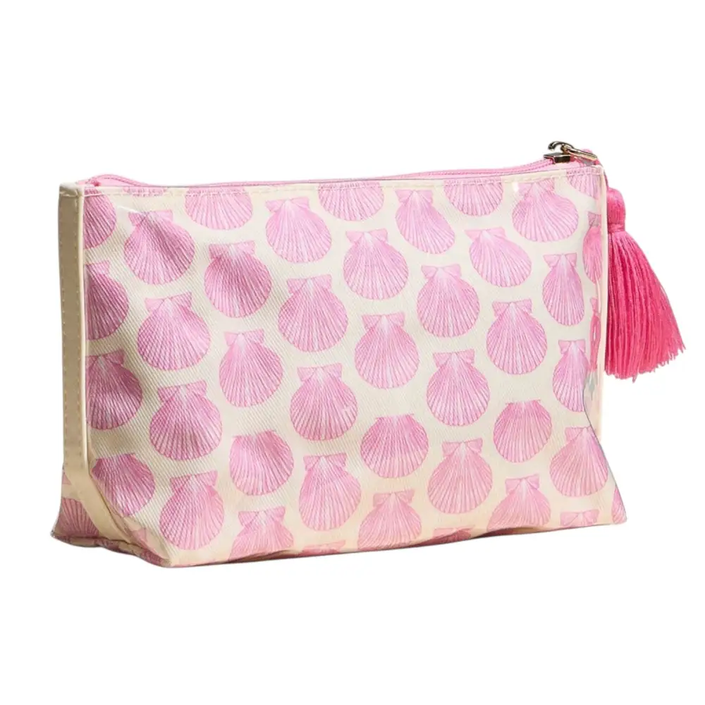 Seaside Shell Tassel Pouch – Dark Pink
